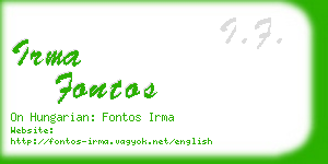 irma fontos business card